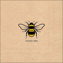 Napkin 33 Recycled Honey bee yellow FSC Mix