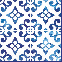 Napkin 33 Nordisch blau/ kacheln FSC Mix