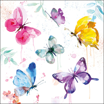 Napkin 33 Butterfly collection white FSC Mix