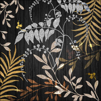Napkin 33 Luxury leaves black FSC Mix