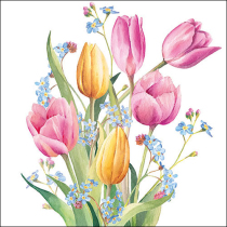 Napkin 33 Tulips bouquet FSC Mix