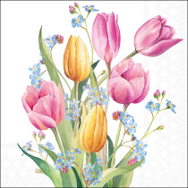Napkin 33 Tulips bouquet FSC Mix