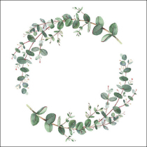 Napkin 33 Eucalyptus branch white FSC Mix