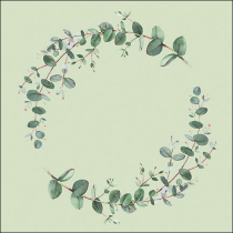 Napkin 33 Eucalyptus branch green FSC Mix