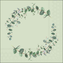 Napkin 33 Eucalyptus branch green FSC Mix