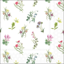 Napkin 33 Mixed flowers white FSC Mix