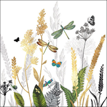 Napkin 33 Ornamental flowers white FSC Mix