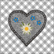 Napkin 33 Edelweiss heart grey FSC Mix