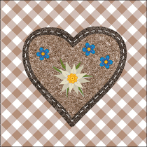 Napkin 33 Edelweiss heart brown FSC Mix
