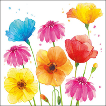 Napkin 33 Colourful summer flowers FSC Mix