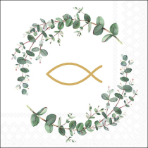 Napkin 33 Communion branches white  FSC Mix
