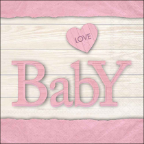 Napkin 33 Baby love girl FSC Mix