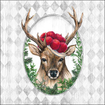 Napkin 33 Deer in frame FSC Mix