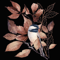 Napkin 33 Lovely chickadee black FSC Mix