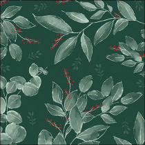Napkin 33 Leaves and berries green FSC Mix