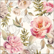 Napkin 33 Peonies composition cream FSC Mix