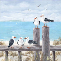 Napkin 33 Seagulls on the dock FSC Mix