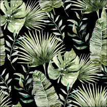 Napkin 33 Jungle leaves black FSC Mix