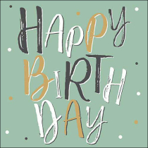 Napkin 33 Birthday celebration green FSC Mix