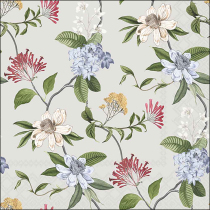 Napkin 33 Floral mix grey FSC Mix