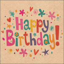 Napkin 33 Recycled Birthday wishes nature FSC Mix