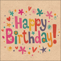 Napkin 33 Recycled Birthday wishes nature FSC Mix