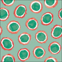 Napkin 33 Amara green/red FSC Mix