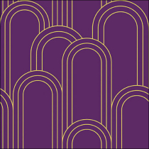 Napkin 33 Geometric lines gold/purple FSC Mix