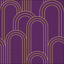 Napkin 33 Geometric lines gold/purple FSC Mix