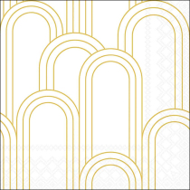 Napkin 33 Geometric lines gold/white FSC Mix