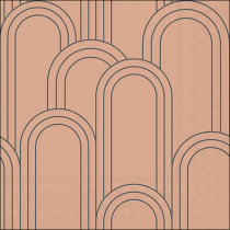 Napkin 33 Geometric lines black/terracotta FSC Mix