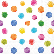 Napkin 33 Polka dots white FSC Mix