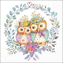 Napkin 33 Owl couple in love FSC Mix
