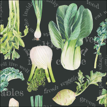 Napkin 33 Fresh veggies black FSC Mix