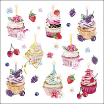 Napkin 33 Fruity cupcakes white FSC Mix