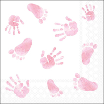 Napkin 33 Hands and feet pink FSC Mix