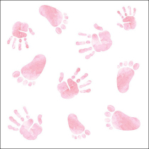 Napkin 33 Hands and feet pink FSC Mix