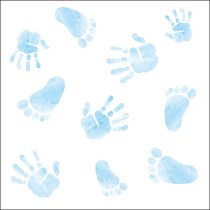 Napkin 33 Hands and feet blue FSC Mix