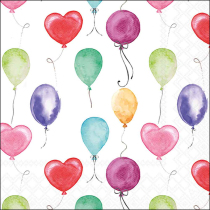 Napkin 33 Flying balloons white FSC Mix