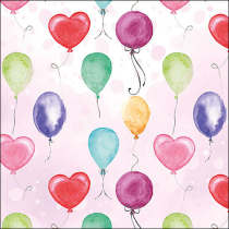 Napkin 33 Flying balloons pink FSC Mix