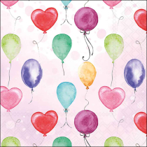 Napkin 33 Flying balloons pink FSC Mix