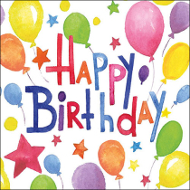 Napkin 33 Colourful birthday FSC Mix