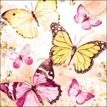 Napkin 33 Fluttering butterflies pink FSC Mix