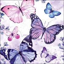 Napkin 33 Fluttering butterflies purple FSC Mix