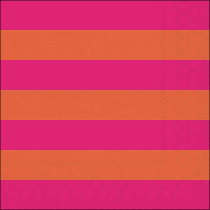 Napkin 33 Block stripe orange/pink FSC Mix