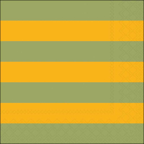 Napkin 33 Block stripe yellow/green FSC Mix