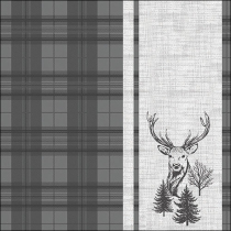 Napkin 33 Deer plaid grey FSC Mix
