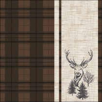 Napkin 33 Deer plaid brown FSC Mix
