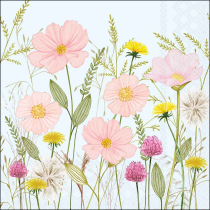 Napkin 33 Pastel flowers blue FSC Mix