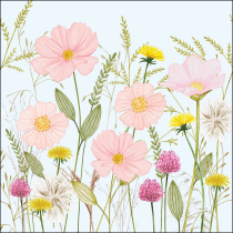 Napkin 33 Pastel flowers blue FSC Mix